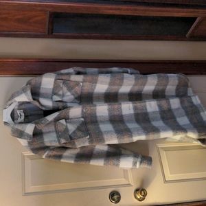 Full Length Plaid Shacket/Coat